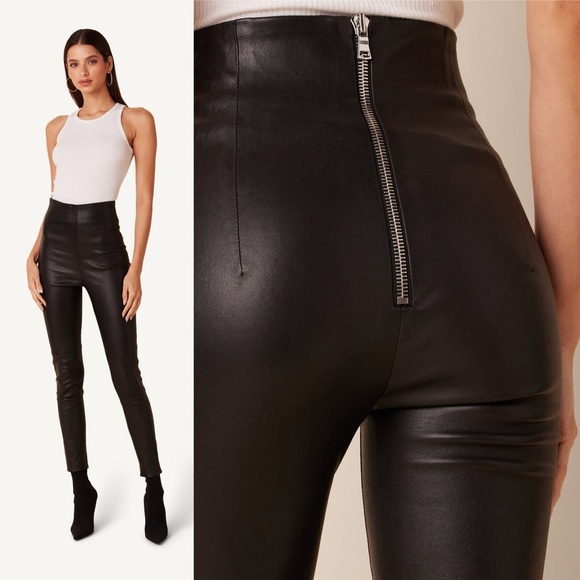 SABLYN Jessica Leather Zipper Pants in Navy Blue Size Small - Picture 1 of 13